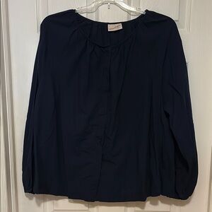 Universal Threads Navy Blue Long Sleeve Relaxed Blouse